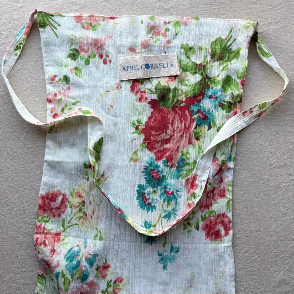April Cornell Vintage Tote with Pink Green Floral